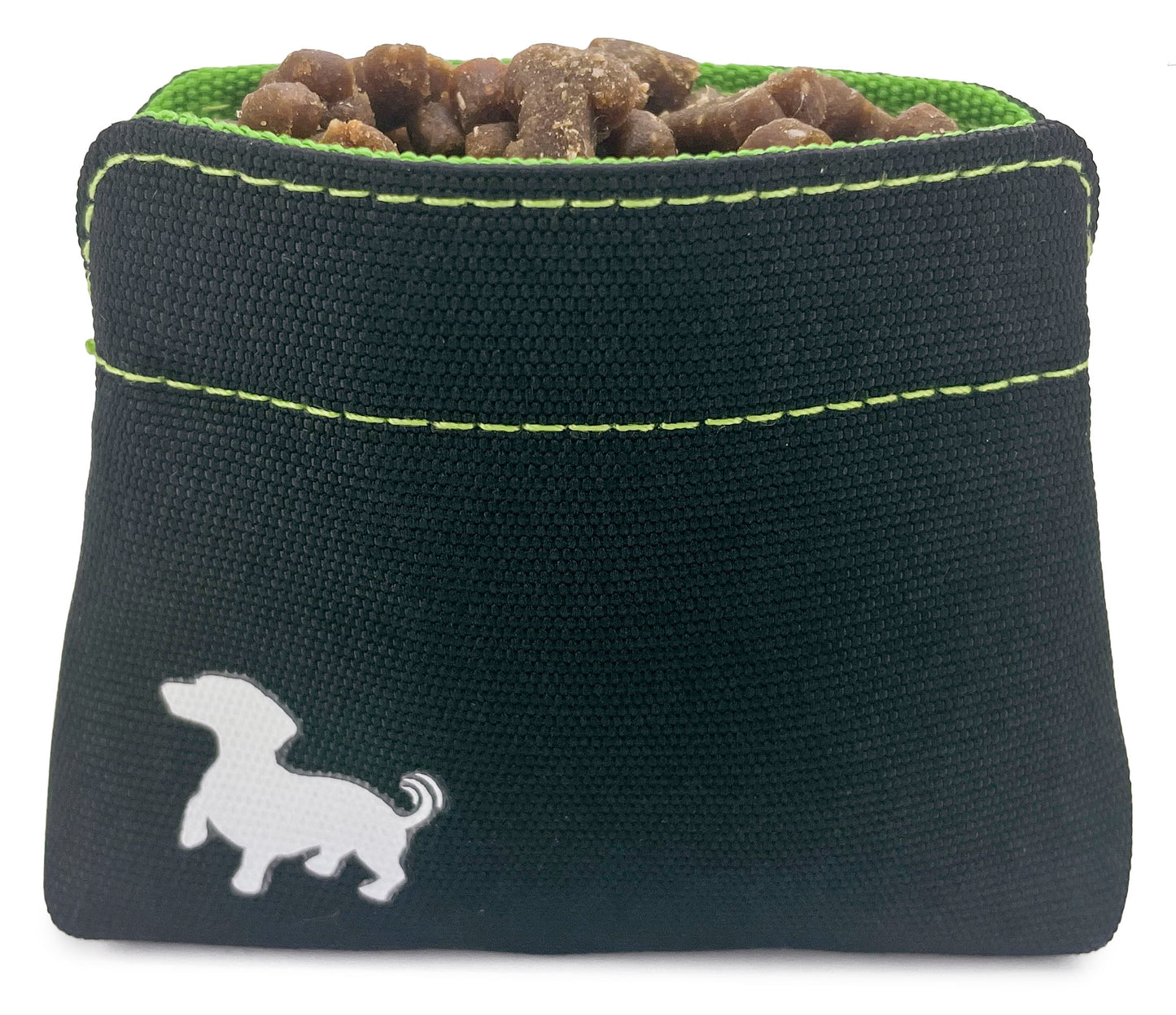 Swaggly Dog Treat Pouch - Treat Pouches For Pet Training - Extra Small - Black with Green Interior