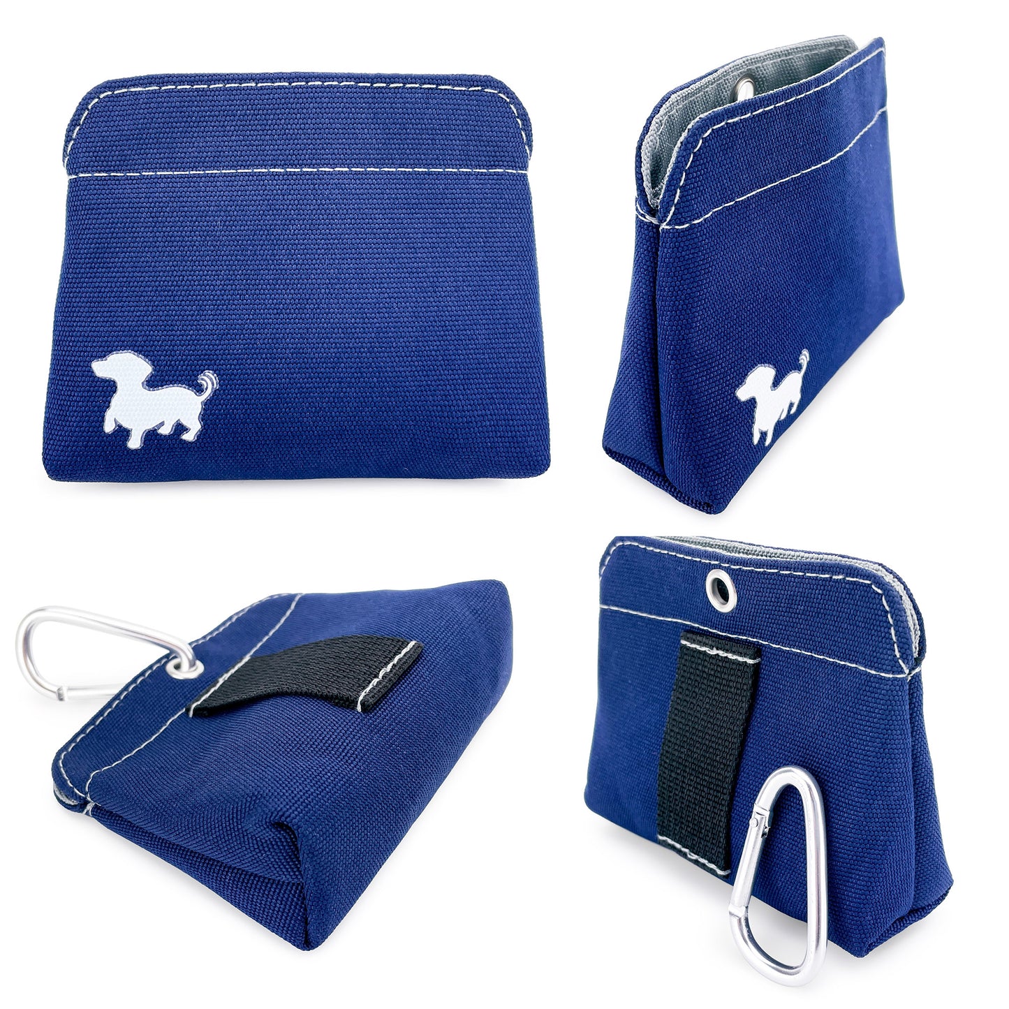 Swaggly Dog Treat Pouch - Treat Pouches For Pet Training - Small - Blue with Gray Interior