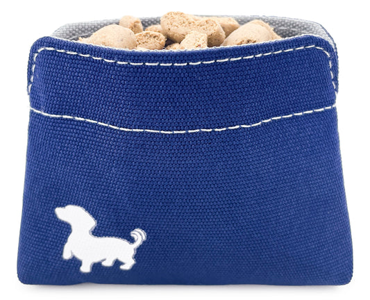Swaggly Dog Treat Pouch - Treat Pouches For Pet Training - Extra Small - Blue with Gray Interior