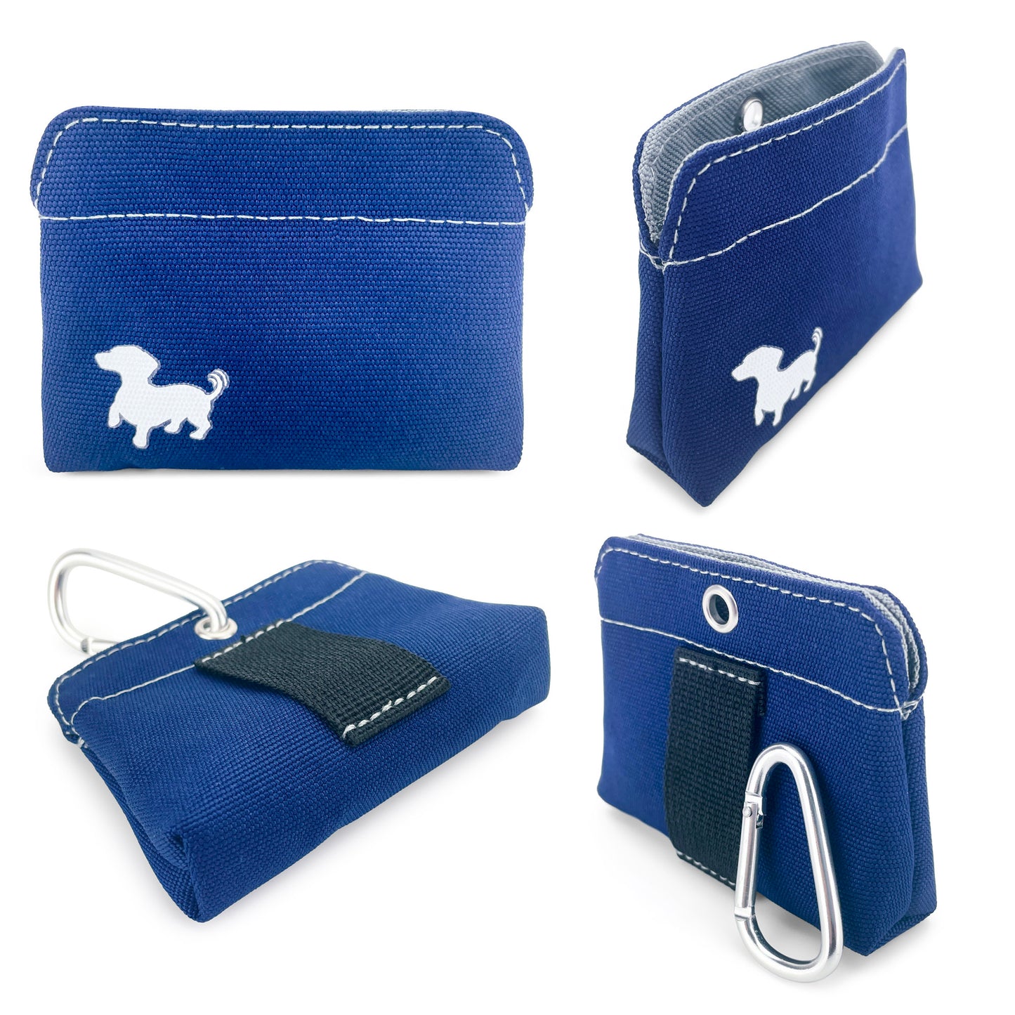 Swaggly Dog Treat Pouch - Treat Pouches For Pet Training - Extra Small - Blue with Gray Interior