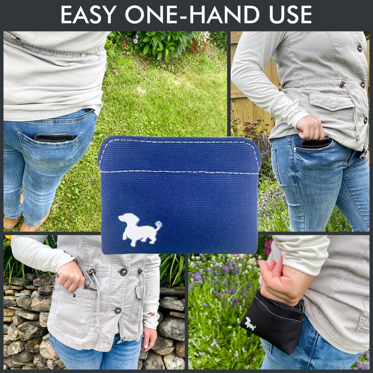 Swaggly Dog Treat Pouch - Treat Pouches For Pet Training - Extra Small - Blue with Gray Interior