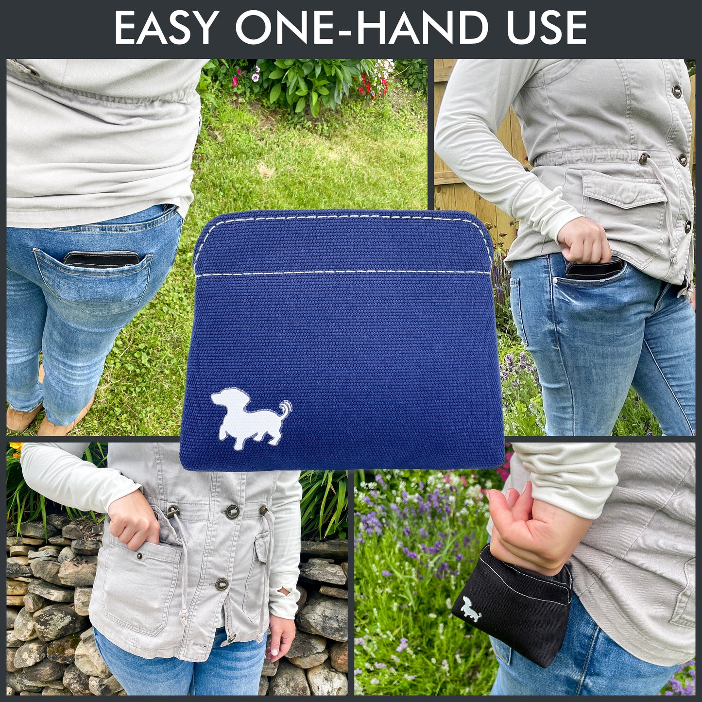 Swaggly Dog Treat Pouch - Treat Pouches For Pet Training - Small - Blue with Gray Interior